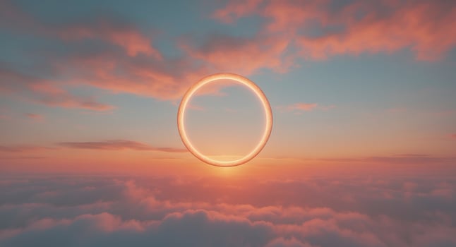 A ring of light above the clouds photo