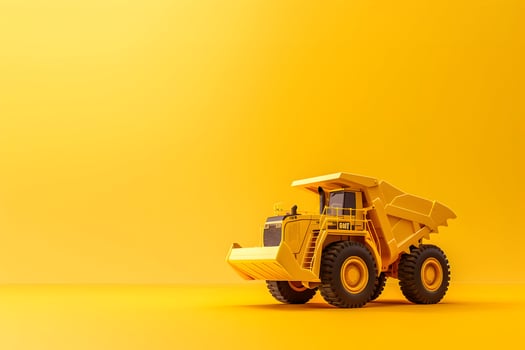 A yellow dump truck on a yellow background photo
