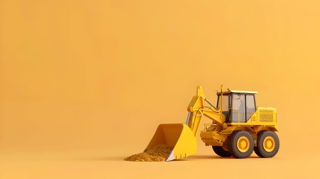 A yellow construction machine on a yellow background photo