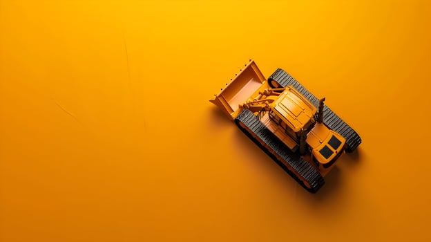 A toy construction vehicle on an orange background photo