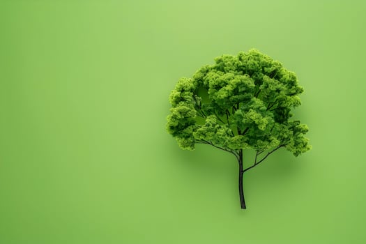 A small tree on a green background photo