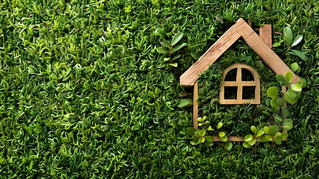 Green house on grass photo
