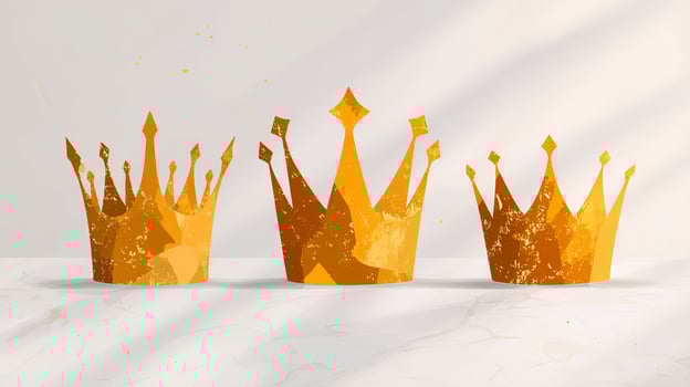 Elegant Three Crowns on White Background photo