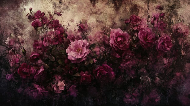 Dark Pink And Purple Roses Floral Background photo