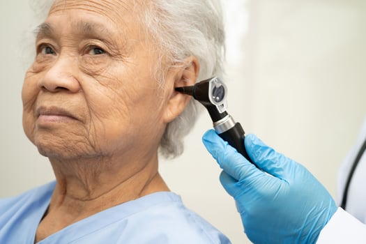 Otolaryngologist or ENT hearing loss problem. photo