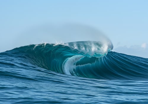 Powerful ocean wave crest photo