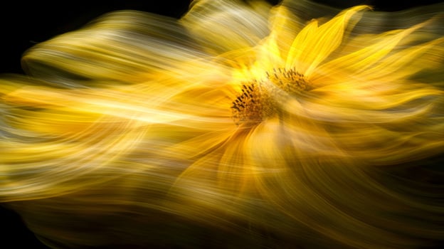 Abstract Yellow Sunflower Motion Blur Photography photo