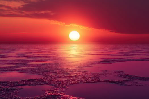 sunset over the ocean with ice and water photo