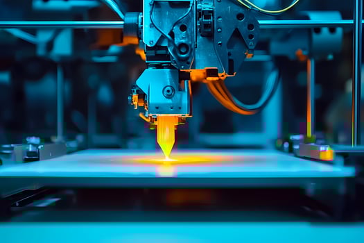 3d printer creating object layer by layer with laser precision in modern factory photo