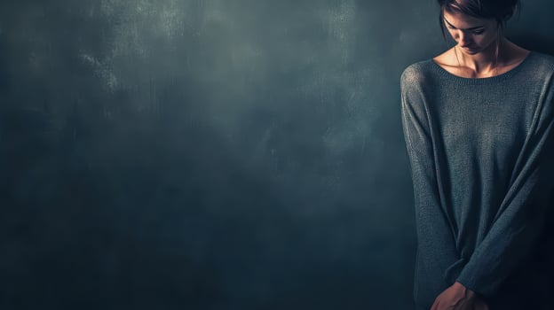 Woman displaying emotion in a minimal setting photo