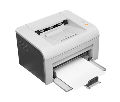 Laser printer isolated on white photo