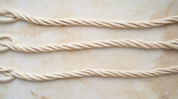 Twisted ropes displayed on light background photo