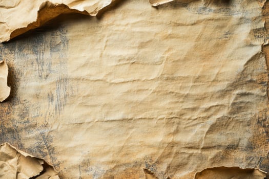 Old textured paper with rough edges and creases photo