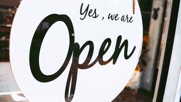 Yes, we're open sign photo