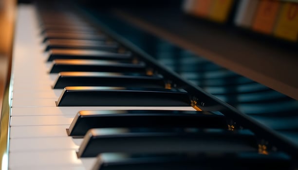 close up view of a piano keyboard photo