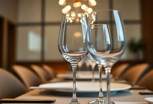 close up of two wine glasses on a table photo