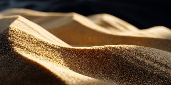 Close-up of textured light beige sand dunes photo