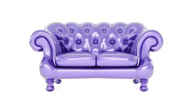 A purple couch with a white background photo