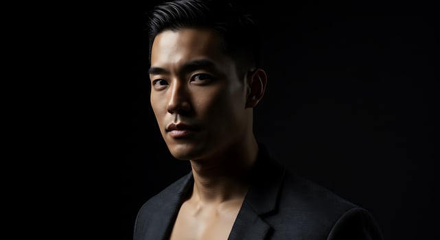 A man in a suit and shirt looking at the camera photo