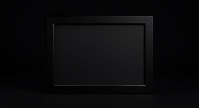 Black blank frame on a black background photo