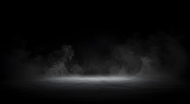 An empty room with smoke coming out of the floor photo