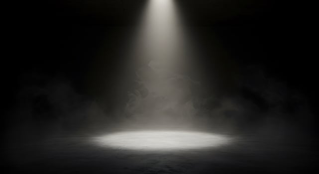 An empty room with a spotlight shining on it photo