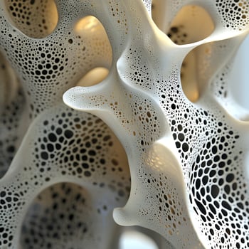 Abstract Macro View of Porous Organic Material Structure photo