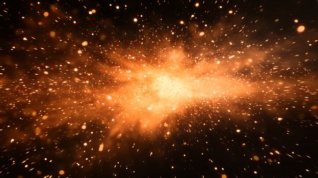 Abstract Cosmic Explosion with Glowing Particles in Outer Space photo