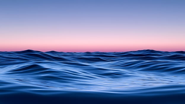 Ocean Waves at Sunset with Vibrant Skies and Gentle Ripples photo