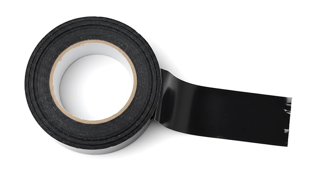 A black tape with a white background photo