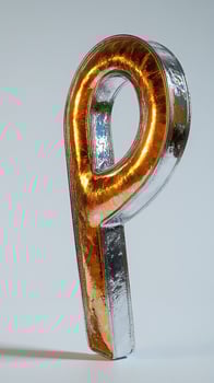 Stunning 3D Metal Number Design. Modern Geometric Abstract Art. Gold and Silver Metallic Texture. Creative Typography. Unique Visual Graphic photo