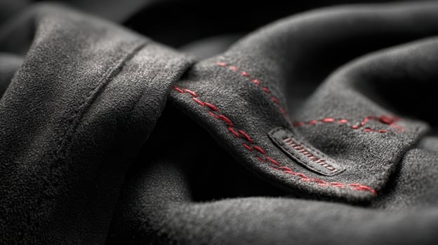 Embroidered logo detail on a sleek black fabric showcasing high quality craftsmanship and design photo