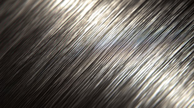 Close up of brushed aluminum surface showcasing vertical lines and reflective properties of metal photo