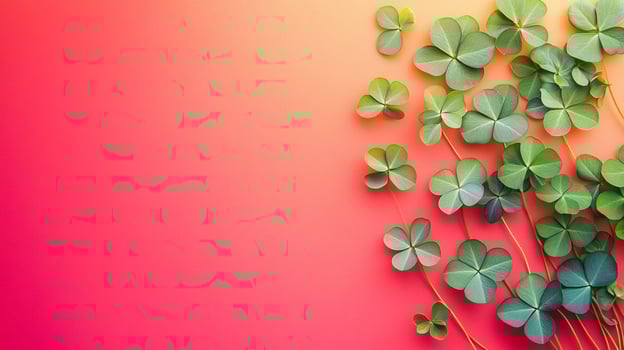Top view photorealistic Clover, plant set on a vibrant background photo