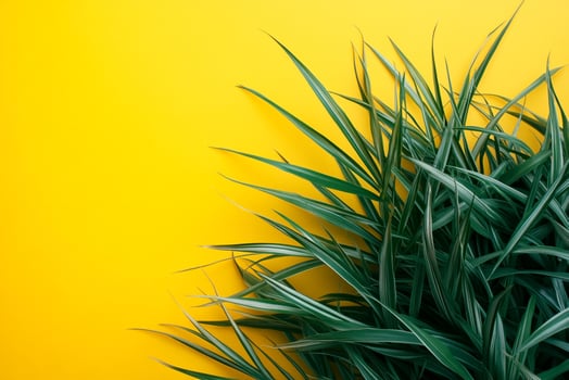 Top view photorealistic Hakonechloa, plant set on a vibrant background photo