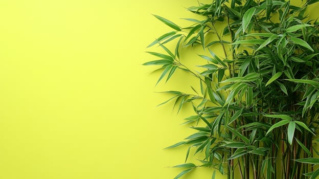 Top view Phyllostachys on a vibrant background, plant setting photo
