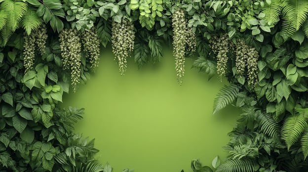 Wisteria on a vibrant background, top view photorealistic flower photo