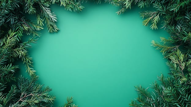 Yew Bush on a vibrant background, photorealistic top view Yew Bush plant photo