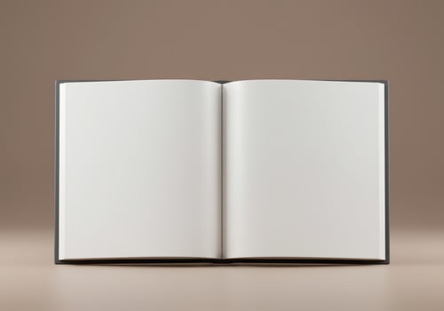 An open book on a brown background photo