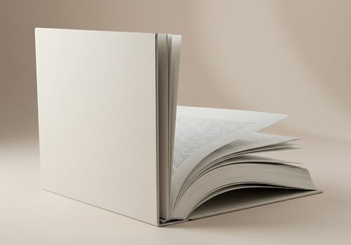 Open book on a beige background 3d render photo