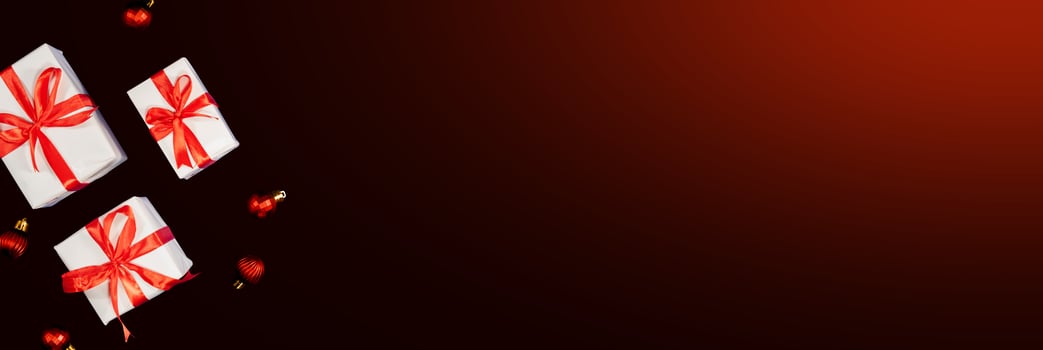 banner background with gift box photo