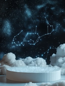 Dreamy Cloud Podium Featuring Elaborate Constellation Mapping photo