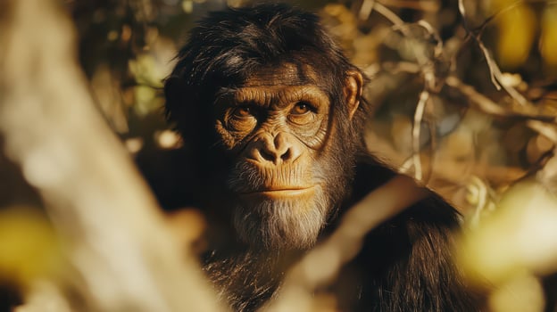 Majestic primate watching nature photo