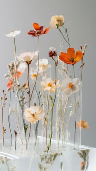Glass Display Including Carefully Kept Flower Specimens photo