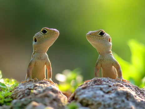 Juvenile Reptiles Gaining Skills for Strong Territorial Messaging photo