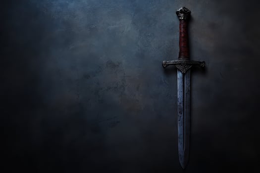 Ornate sword on a dark background photo