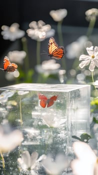 See Through Preservation Display Featuring Butterfly Array photo