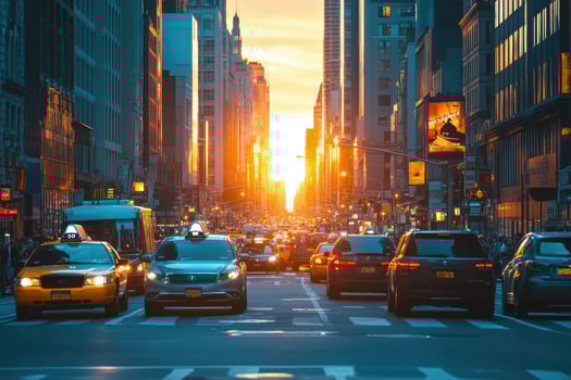 New york city at sunset photo