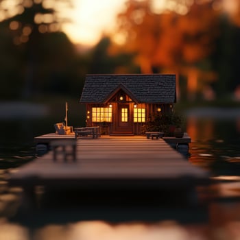 Vintage Wharf Setting Featuring Picturesque Lakeside Miniatures photo