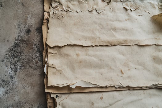 Old weathered paper laid against textured surface photo